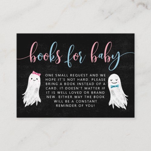 Halloween Ghost Gender Reveal Book Request  Enclosure Card
