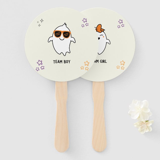 Halloween Ghost Gender Reveal Voting Fan (Front and Back)
