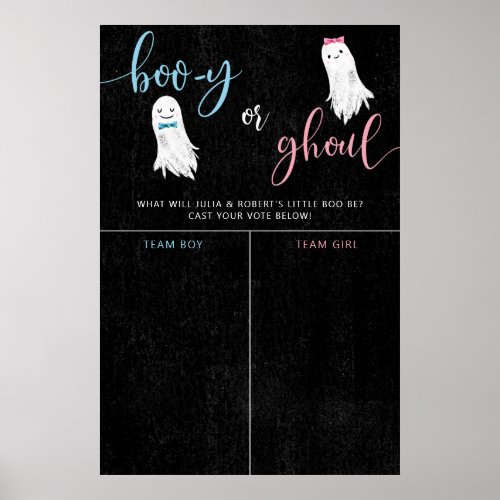 Halloween Ghost Gender Reveal Voting Sign