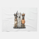 Halloween Ghost German Shepherd Dog Kitchen Towel