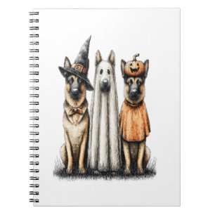 Halloween Ghost German Shepherd Dog Notebook