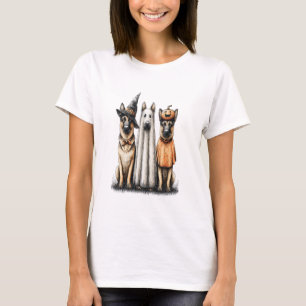 Halloween Ghost German Shepherd Dog T-Shirt