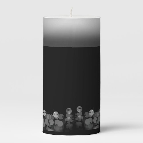 Halloween Ghost Ghosted Aliens Grey Black White  Pillar Candle
