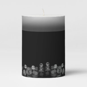 Halloween Ghost Ghosted Aliens Grey Black White Pillar Candle