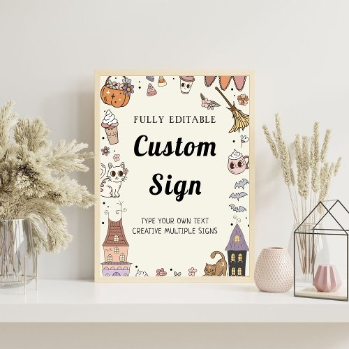 Halloween Ghost Girl Birthday Party Table Sign