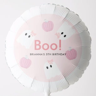 Halloween Ghost Girl Pumpkin Pink Birthday Balloon
