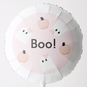 Halloween Ghost Girl Pumpkin Pink Birthday Balloon