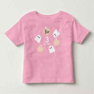 Halloween Ghost Girl Pumpkin Pink Birthday Toddler T-shirt