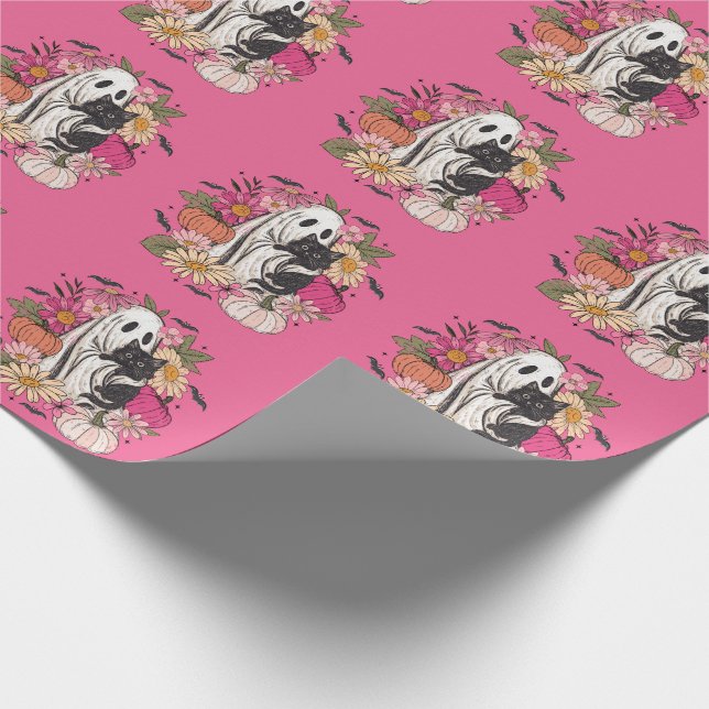 Halloween Ghost Girly  Wrapping Paper (Corner)