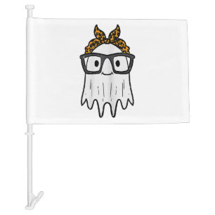 Halloween Ghost Glasses Cute Car Flag