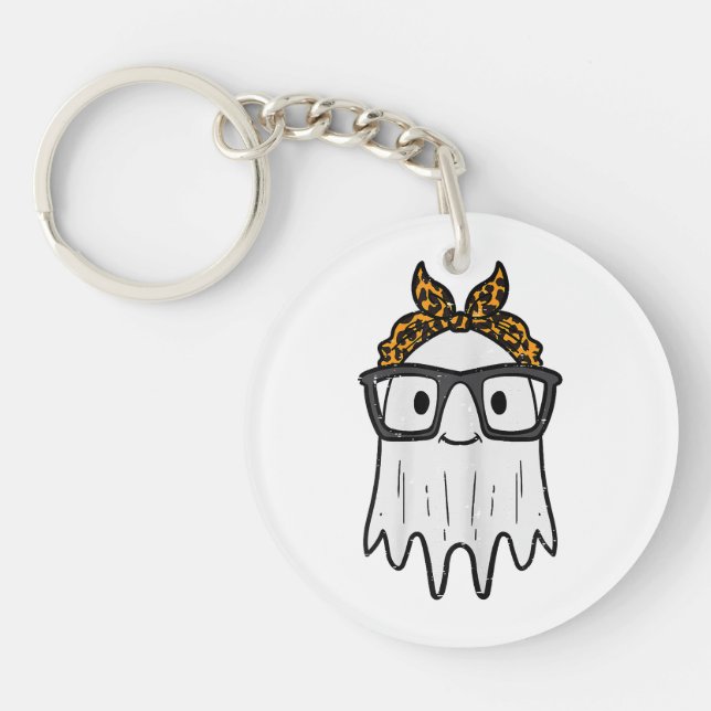Halloween Ghost Glasses Cute Keychain (Front)