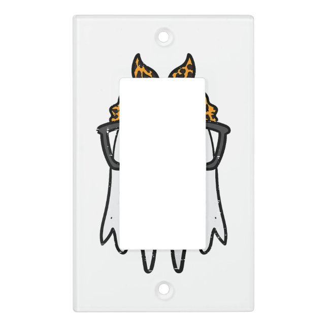 Halloween Ghost Glasses Cute Light Switch Cover (Front)