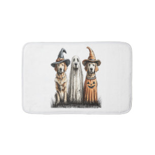 Halloween Ghost Golden Retriever Dog Bath Mat