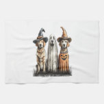 Halloween Ghost Golden Retriever Dog Kitchen Towel