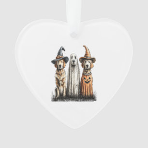 Halloween Ghost Golden Retriever Dog Ornament