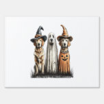 Halloween Ghost Golden Retriever Dog Sign