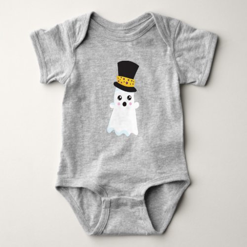 Halloween Ghost Hat Boo Trick Or Treat Baby Bodysuit