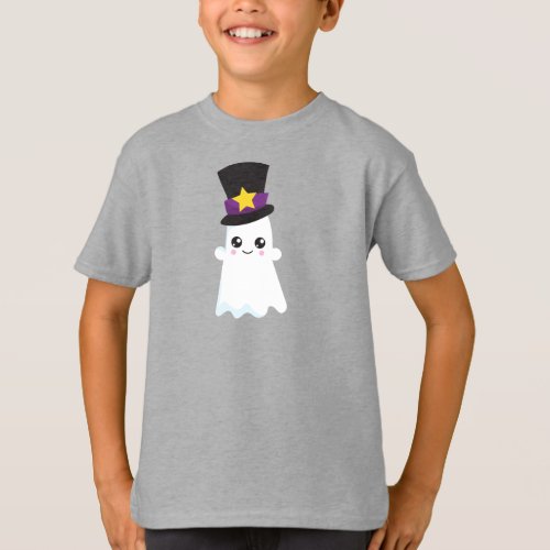 Halloween Ghost Hat Trick Or Treat Boo T_Shirt