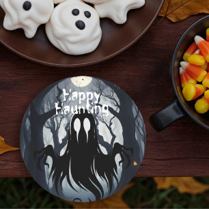 Halloween Ghost Haunted Forest Costume Party Round Paper Coaster