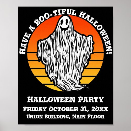 Halloween Ghost Have a Boo_tiful Retro Vintage Poster