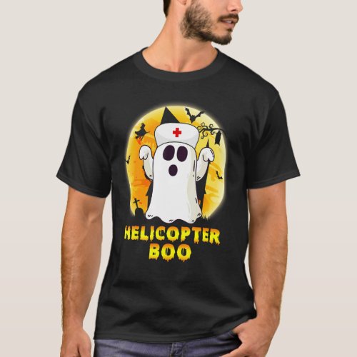 Halloween Ghost Helicopter Boo Nurse Nursing Men W T_Shirt