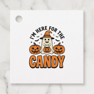 Halloween Ghost Here For The Candy Cute Vintage_1 Favor Tags