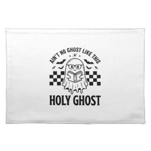 Halloween Ghost Holy Ghost Funny Vintage Checkerbo Cloth Placemat
