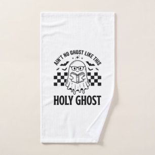 Halloween Ghost Holy Ghost Funny Vintage Checkerbo Hand Towel
