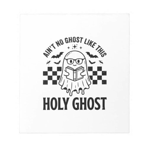 Halloween Ghost Holy Ghost Funny Vintage Checkerbo Notepad