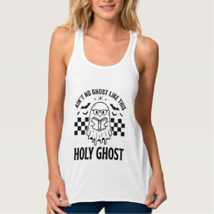 Halloween Ghost Holy Ghost Funny Vintage Checkerbo Tank Top