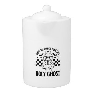 Halloween Ghost Holy Ghost Funny Vintage Checkerbo Teapot