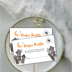 Halloween Ghost House Baby Shower Diaper Raffle Enclosure Card