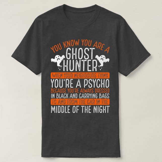 Halloween Ghost Hunting Camerca Funny Ghost Hunter T-Shirt (Design Front)