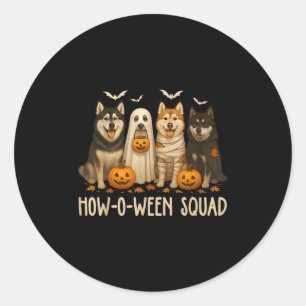 Halloween Ghost Husky Dog Mom Husky Lover Men Wome Classic Round Sticker