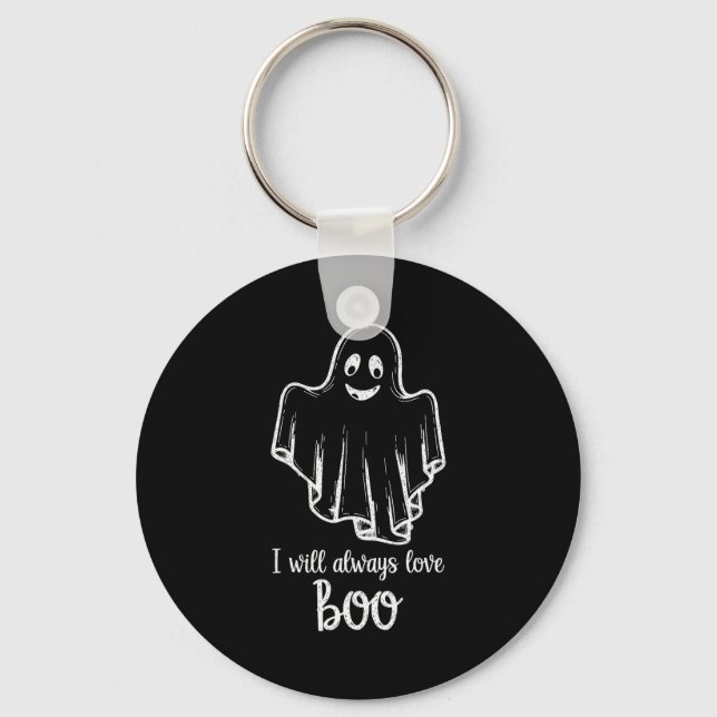 Halloween Ghost I Will Always Love Boo  Keychain (Front)
