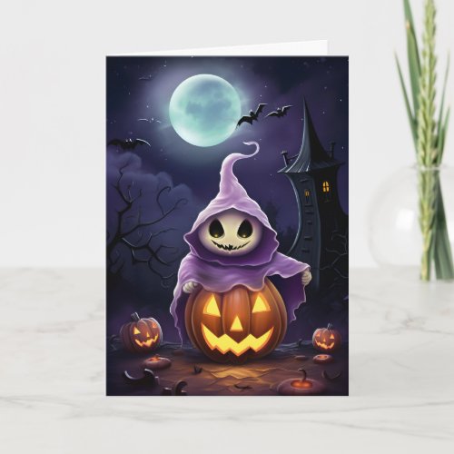 Halloween Ghost Illustration Card