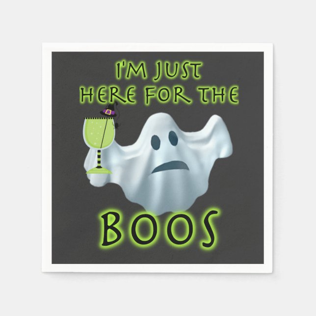 Halloween Ghost I'm Just Here for the Boos Napkins (Front)