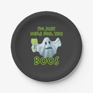 Halloween Ghost I'm Just Here for the Boos Paper Plates