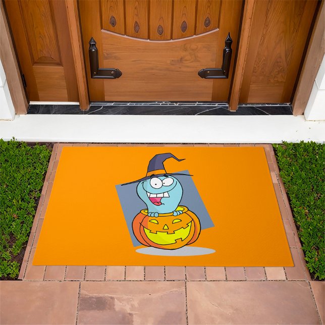 Halloween Ghost in Pumpkin Spooky Witch  Doormat (Creator Uploaded)