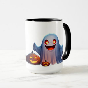 Halloween Ghost In Spooky Pumpkin Night Scene 🌙 Mug