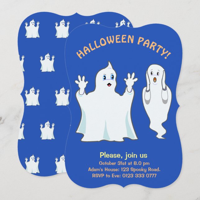 Halloween Ghost Invitation (Front/Back)
