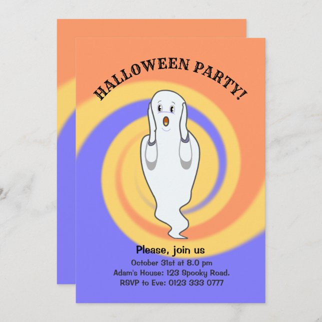 Halloween Ghost Invitation (Front/Back)
