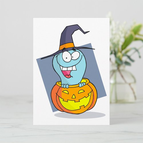 Halloween Ghost Jack O Lantern Invitation
