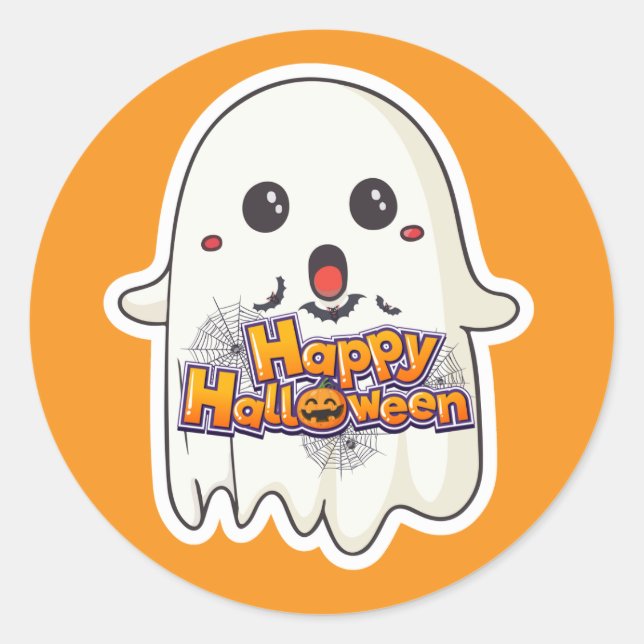 Halloween Ghost Kiss-Cut Stickers (Front)