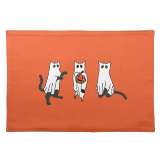 Halloween Ghost Kitties Cloth Placemat