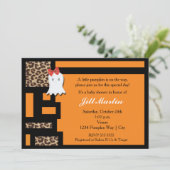 Halloween Ghost & Leopard Baby Shower Invitation (Standing Front)