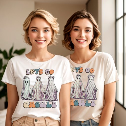 Halloween ghost lets go ghouls T_Shirt