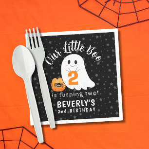 Halloween Ghost Little Boo 2nd Birthday Napkins