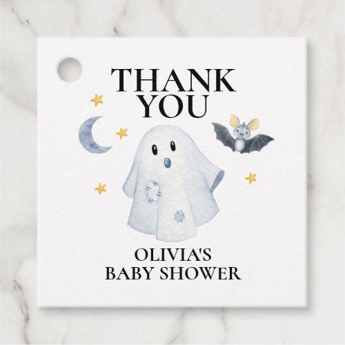 Halloween Ghost Little Boo Baby Shower Favor Tags