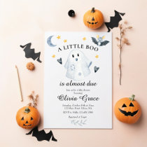 Halloween Ghost Little Boo Baby Shower Invitation
